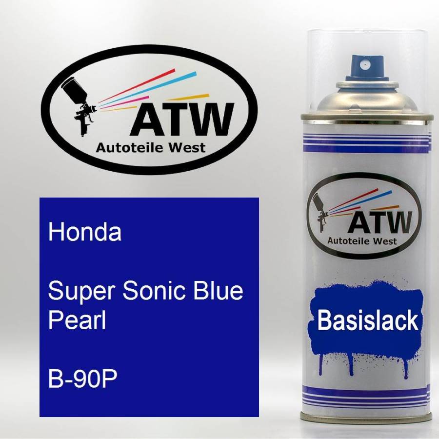 Honda, Super Sonic Blue Pearl, B-90P: 400ml Sprühdose, von ATW Autoteile West.